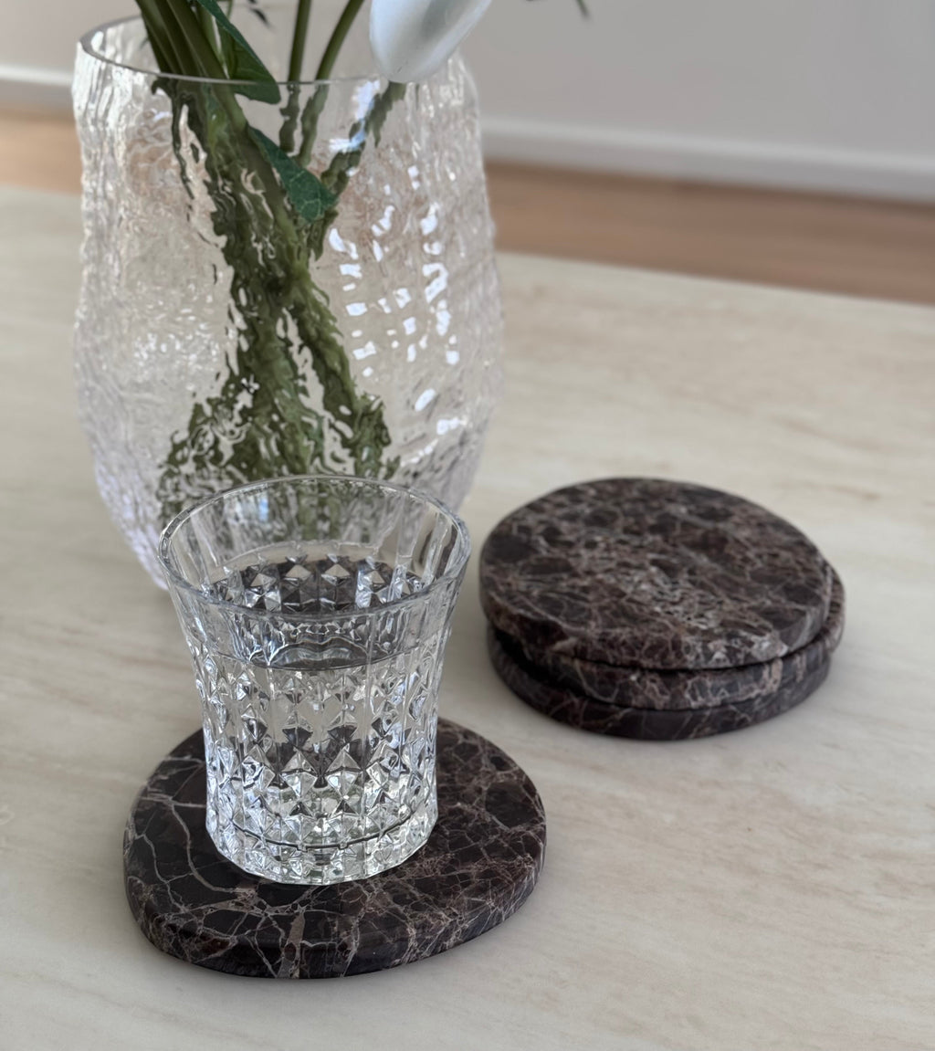 Marble Coaster set | Dark Emperador