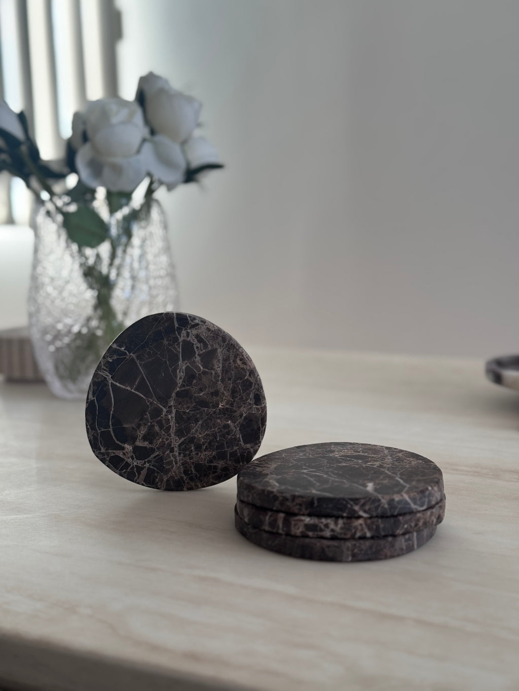 Marble Coaster set | Dark Emperador