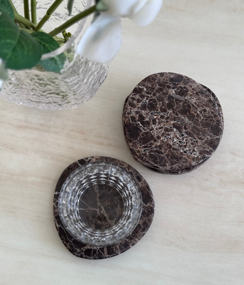 Marble Coaster set | Dark Emperador