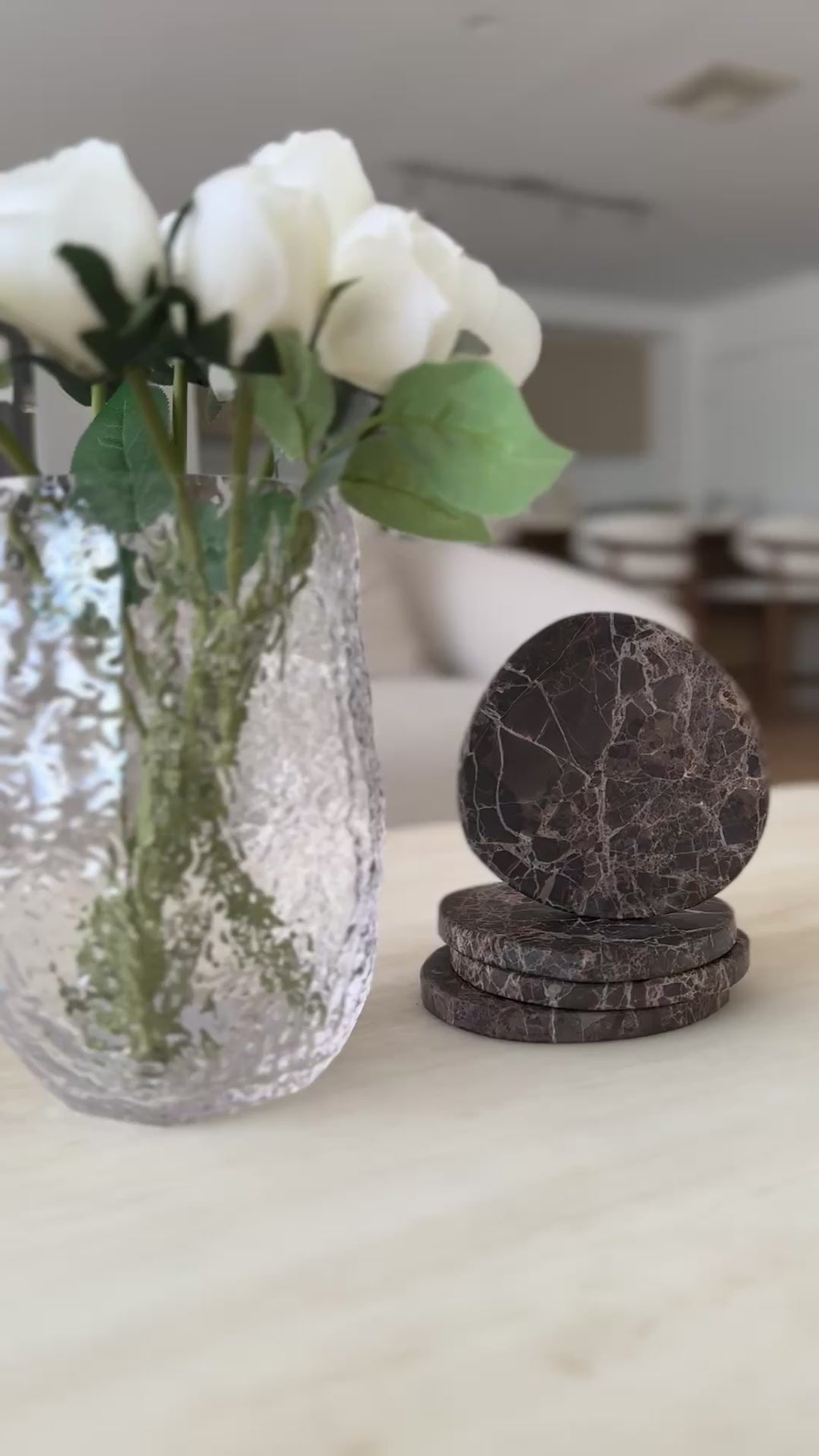 Marble Coaster set | Dark Emperador