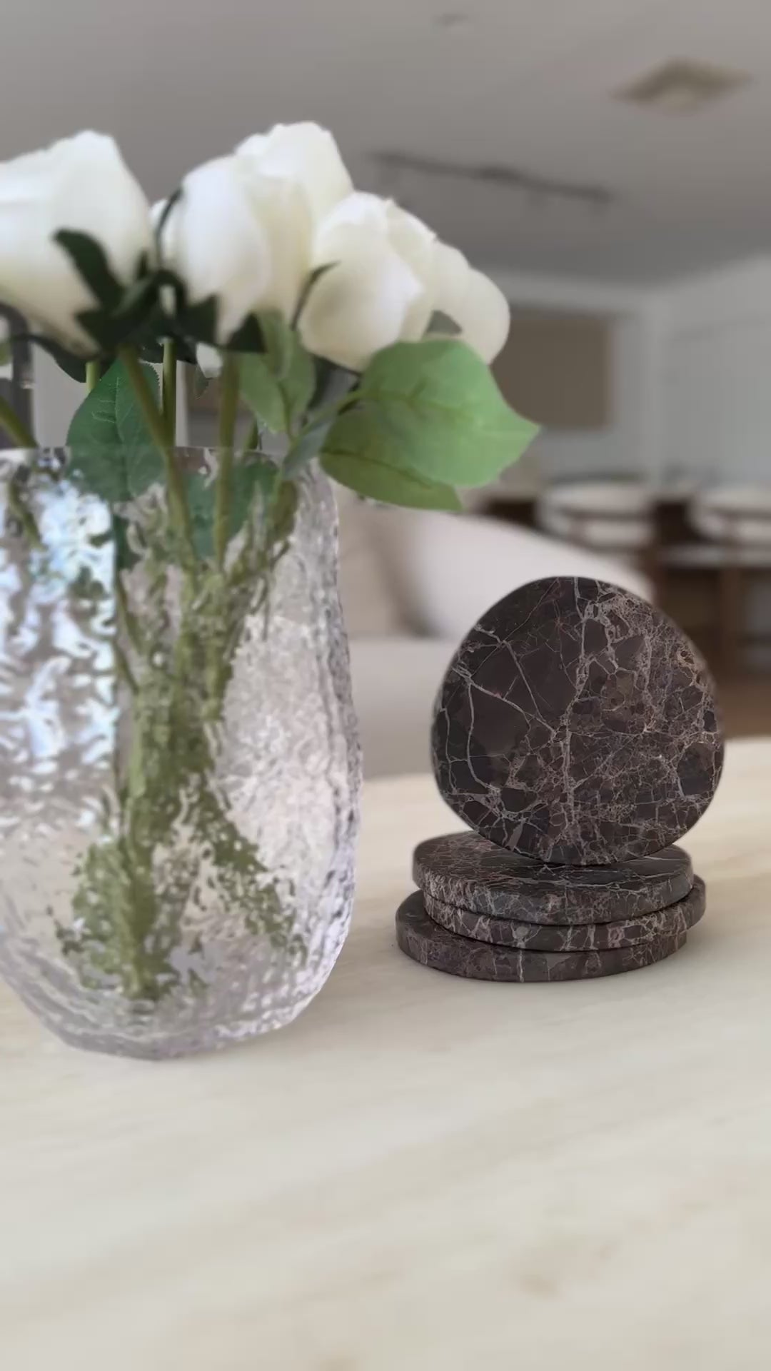Marble Coaster set | Dark Emperador